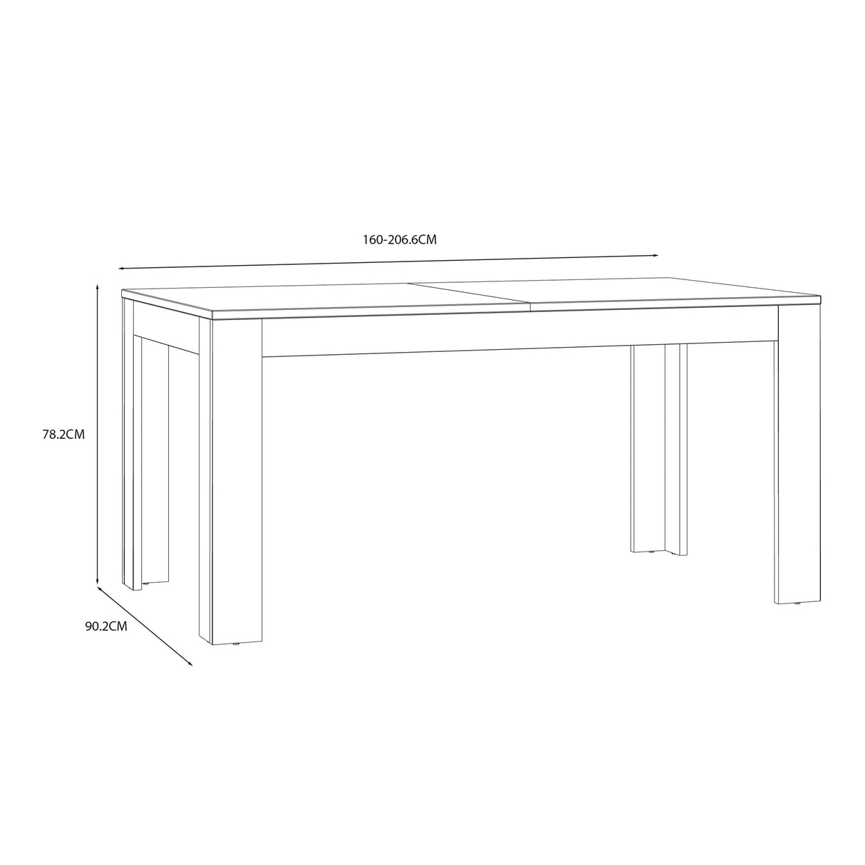 Wooden Dining Table for 4 to 6 People Extending Rectangular - Bohol
