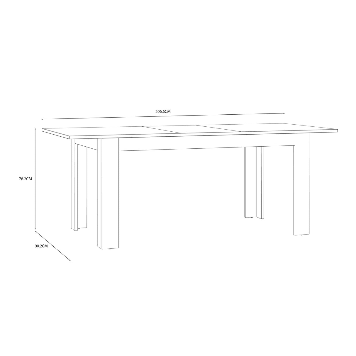 Wooden Dining Table for 4 to 6 People Extending Rectangular - Bohol
