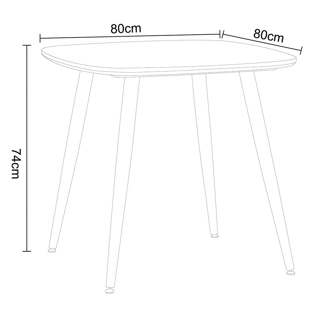 Wooden Dining Table for 2 People Square - Aspen