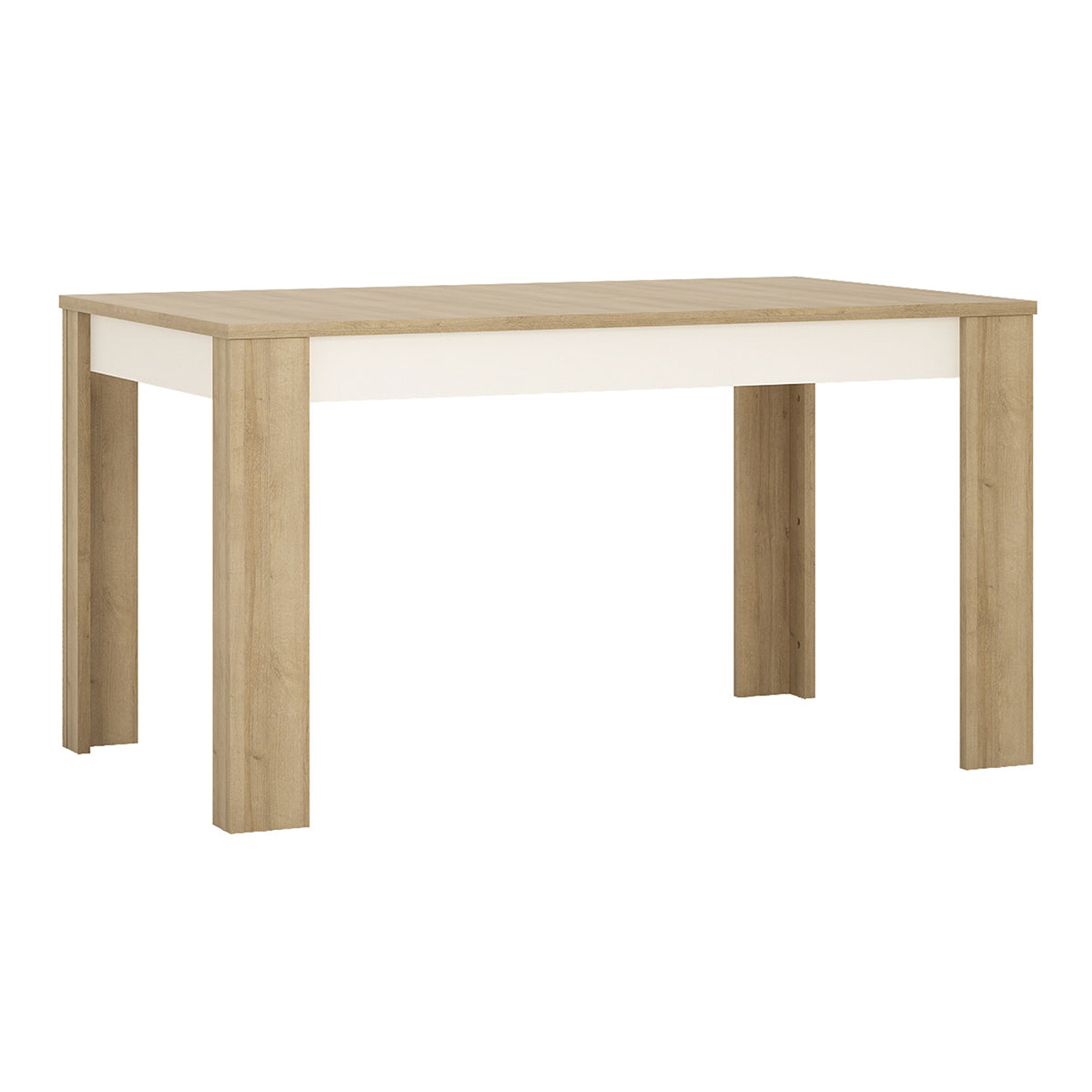 Wooden Dining Table for 4 to 6 People Medium Extending Rectangular - Lyon