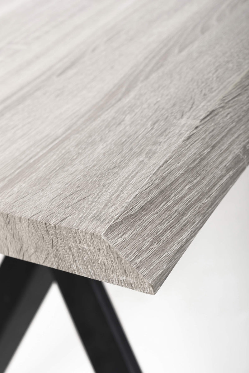 Wooden Dining Table for 4 People 160cm Wide Rectangular And Curved - Narvik