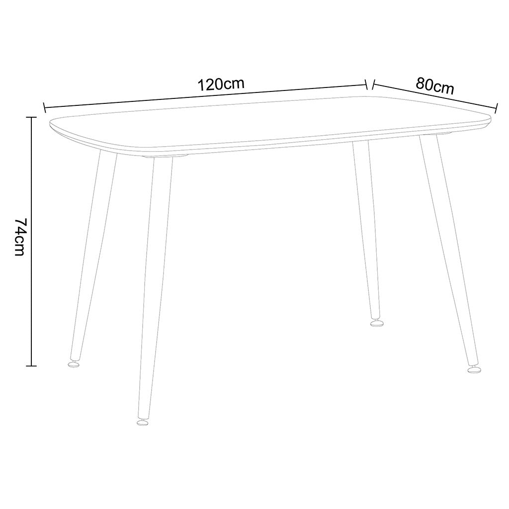 Wooden Dining Table for 4 People Rectangular - Aspen