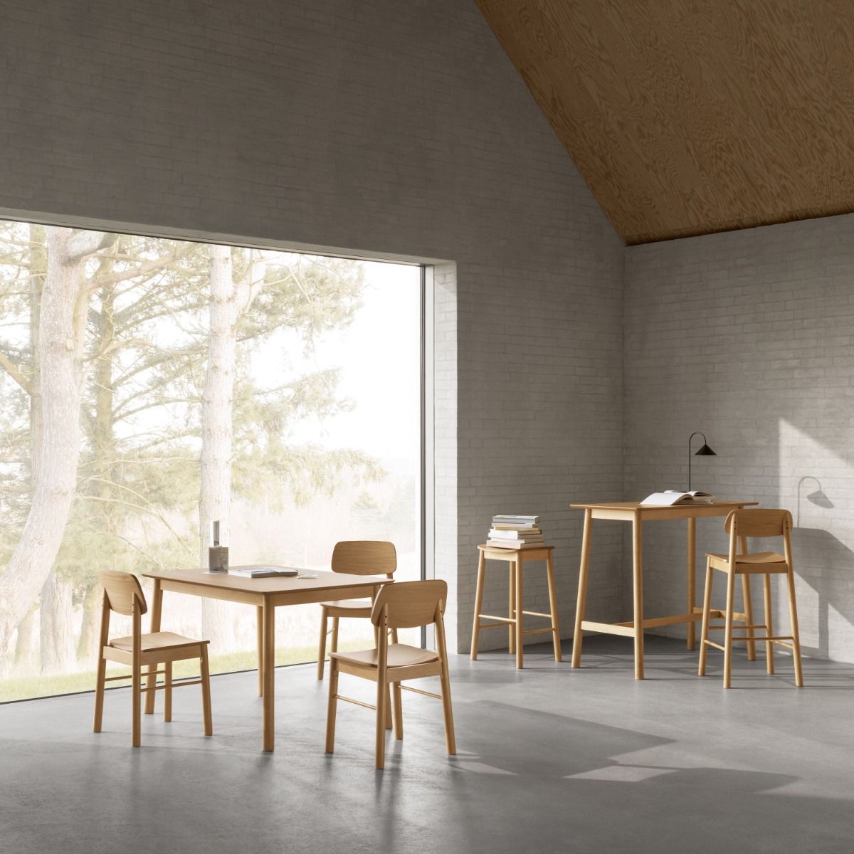 Wooden Dining Table for 4 People Rectangular - Barlow