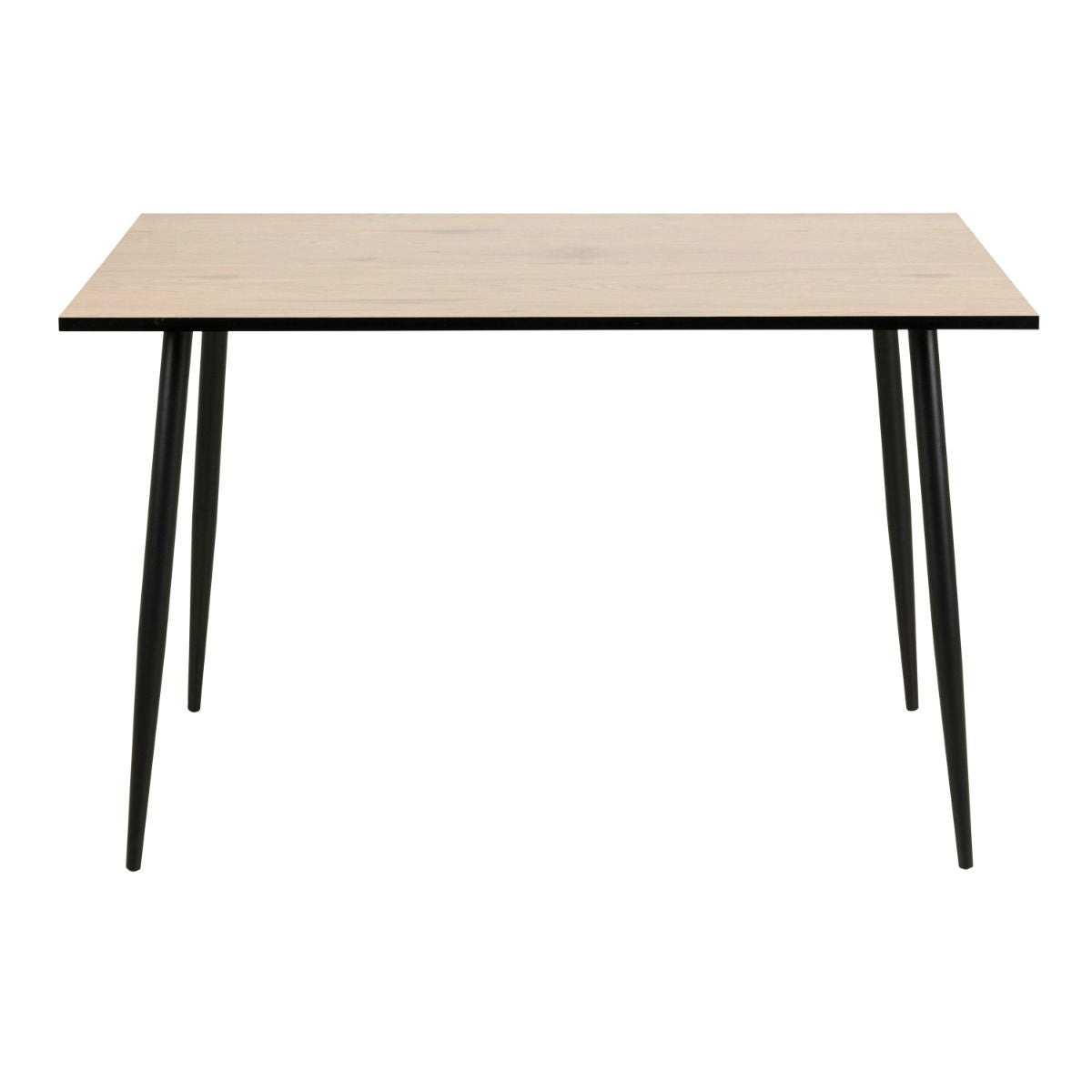 Wooden Dining Table for 4 People Rectangular With Black Legs - Wilma