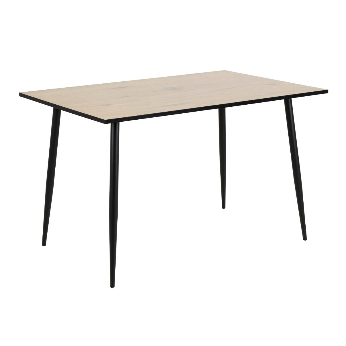 Wooden Dining Table for 4 People Rectangular With Black Legs - Wilma