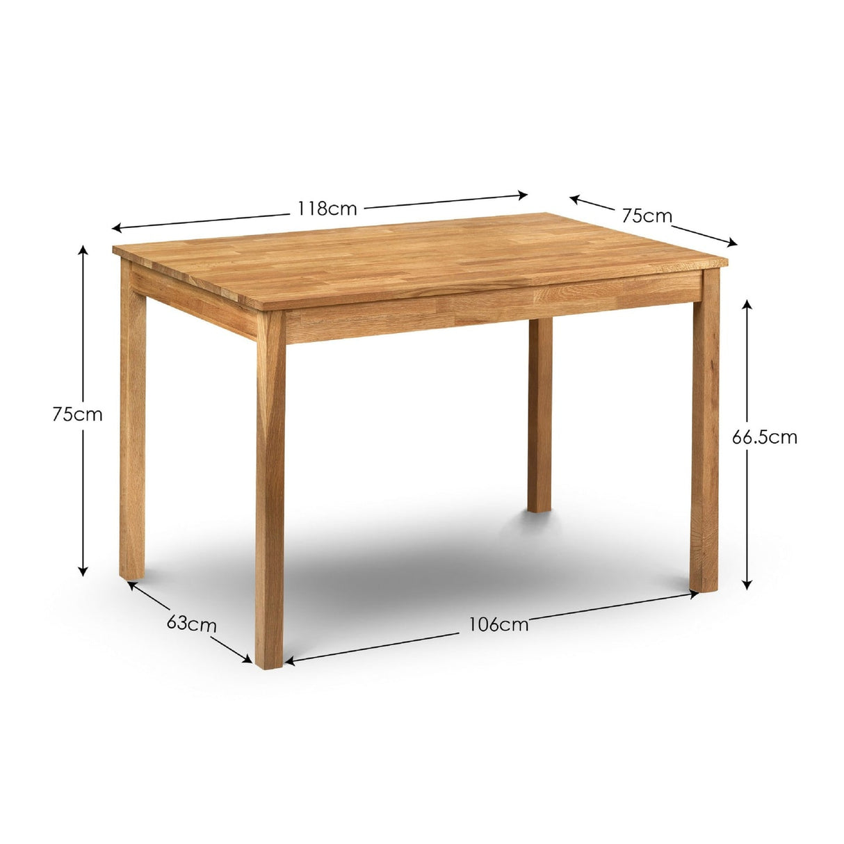 Wooden Dining Table for 4 People Rectangular - Coxmoor