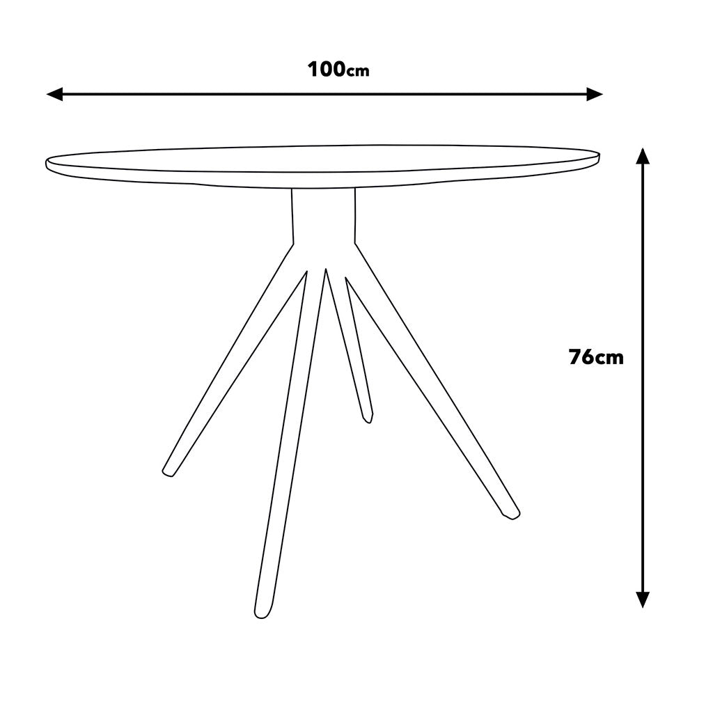 Wooden Dining Table for 4 People Round - Aspen