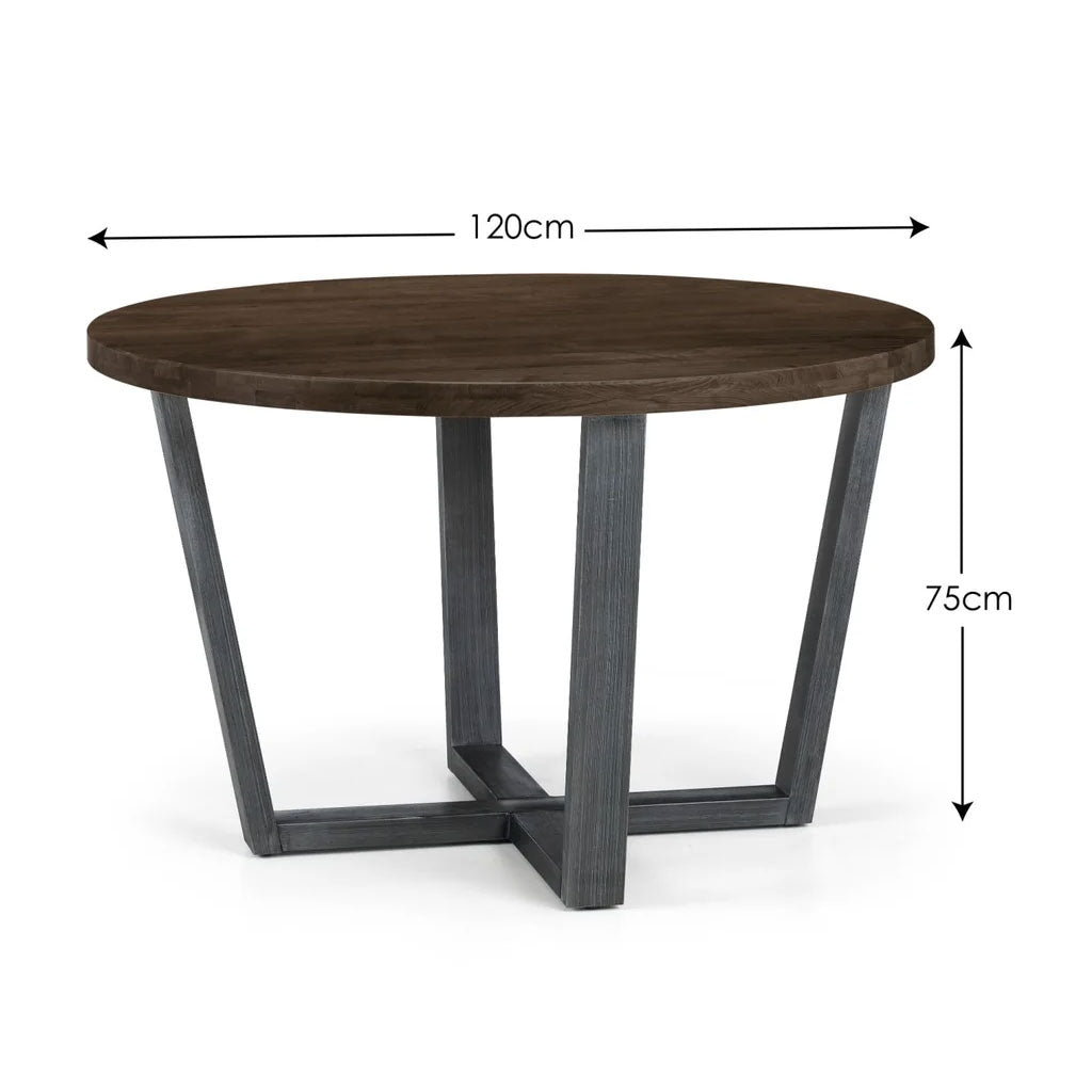 Wooden Dining Table for 4 People Round - Brooklyn