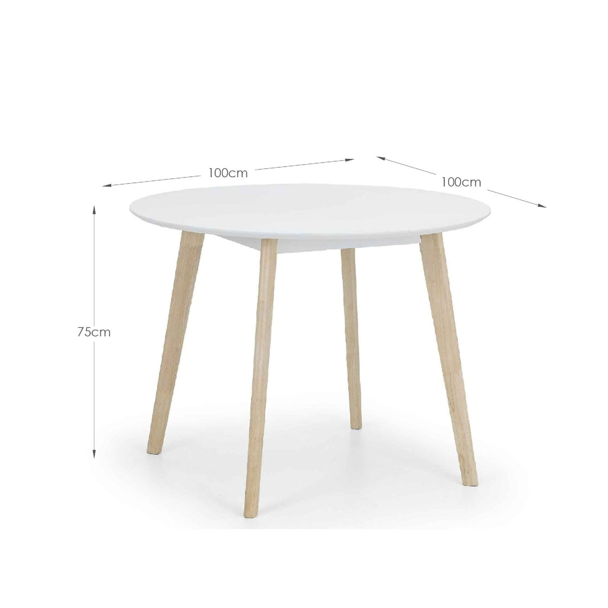 Wooden Dining Table for 4 People Round - Casa