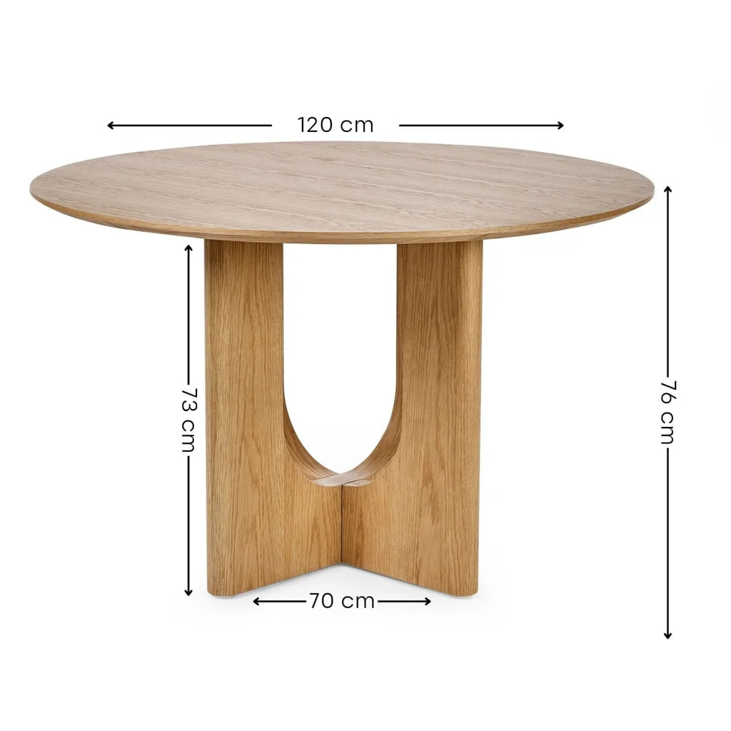 Wooden Dining Table for 4 People Round - Cellini