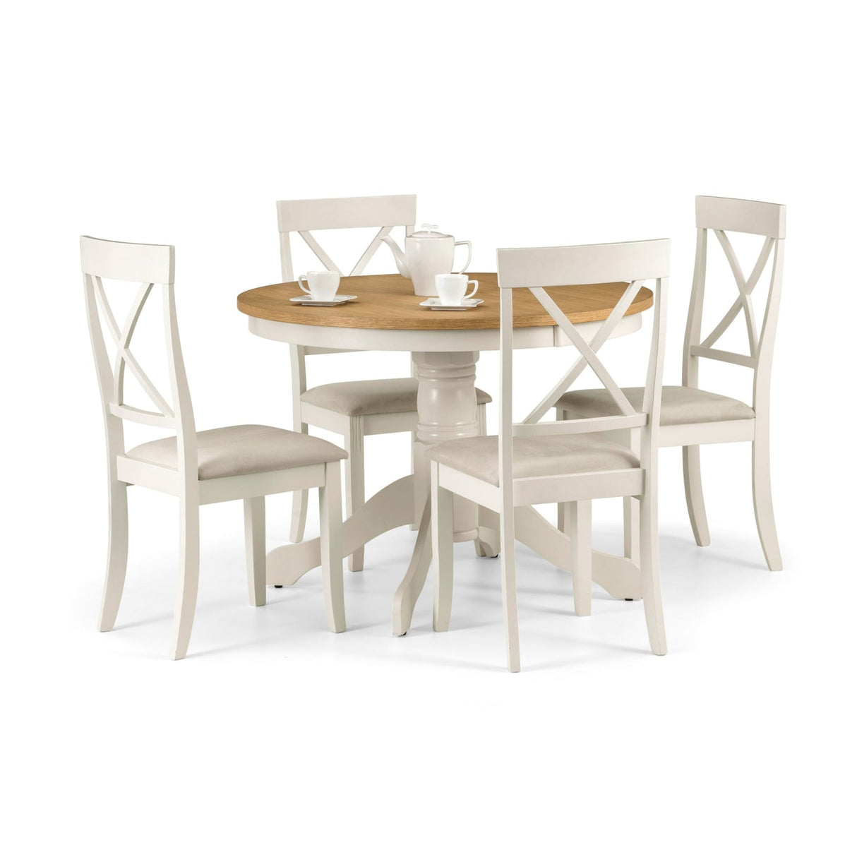 Wooden Dining Table for 4 People Round - Davenport
