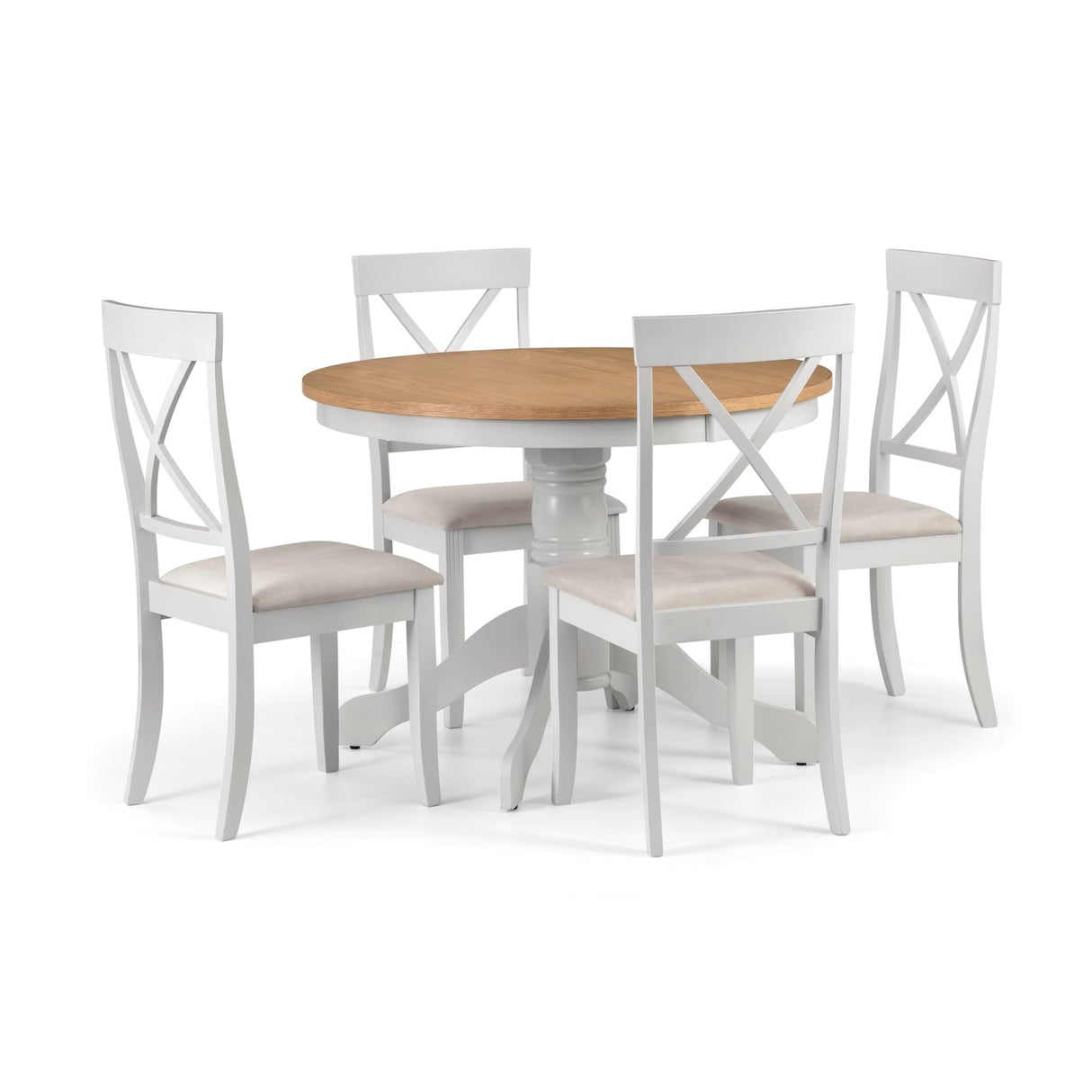 Wooden Dining Table for 4 People Round - Davenport