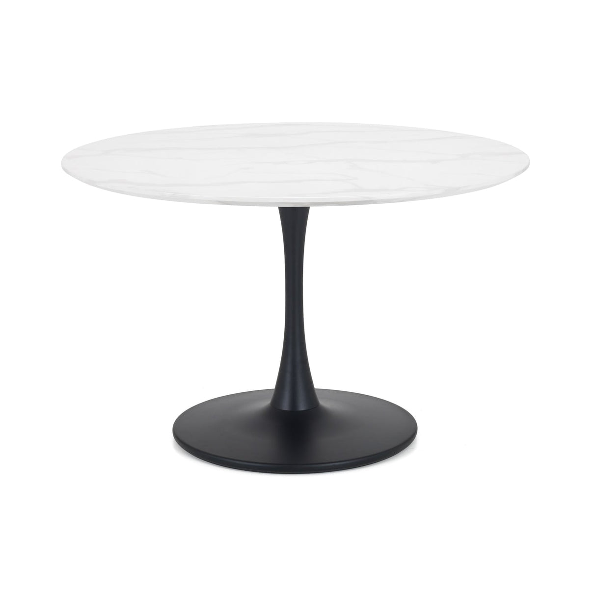 Wooden Dining Table for 4 People Round - Hockley
