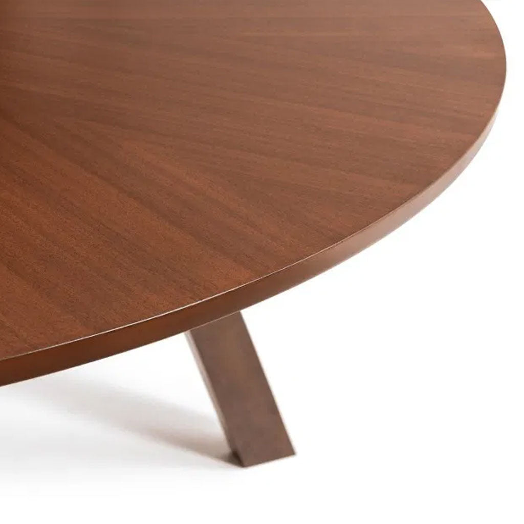 Wooden Dining Table for 4 People Round - Huxley