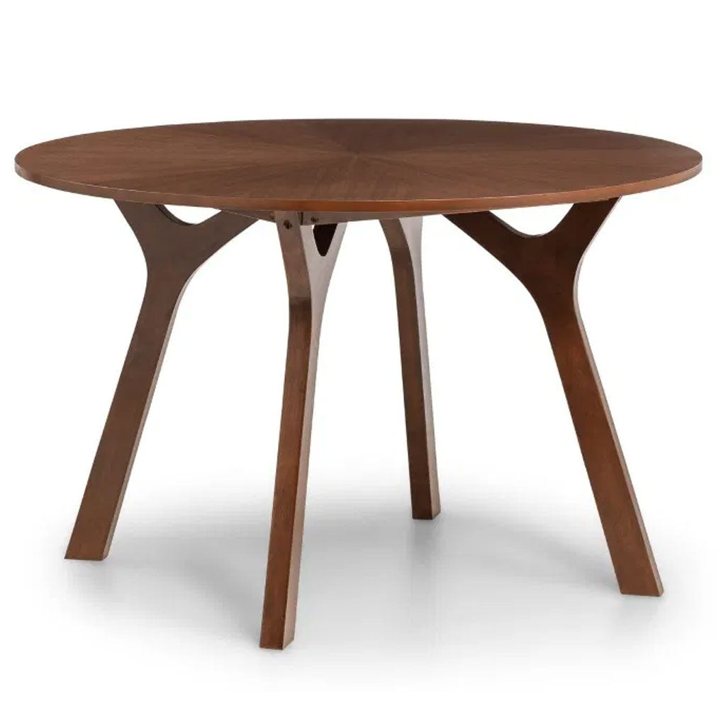 Wooden Dining Table for 4 People Round - Huxley
