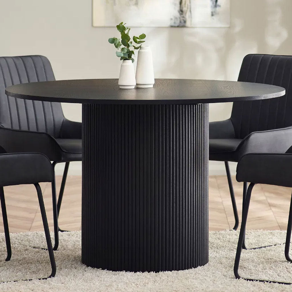 Wooden Dining Table for 4 People Round - Louis