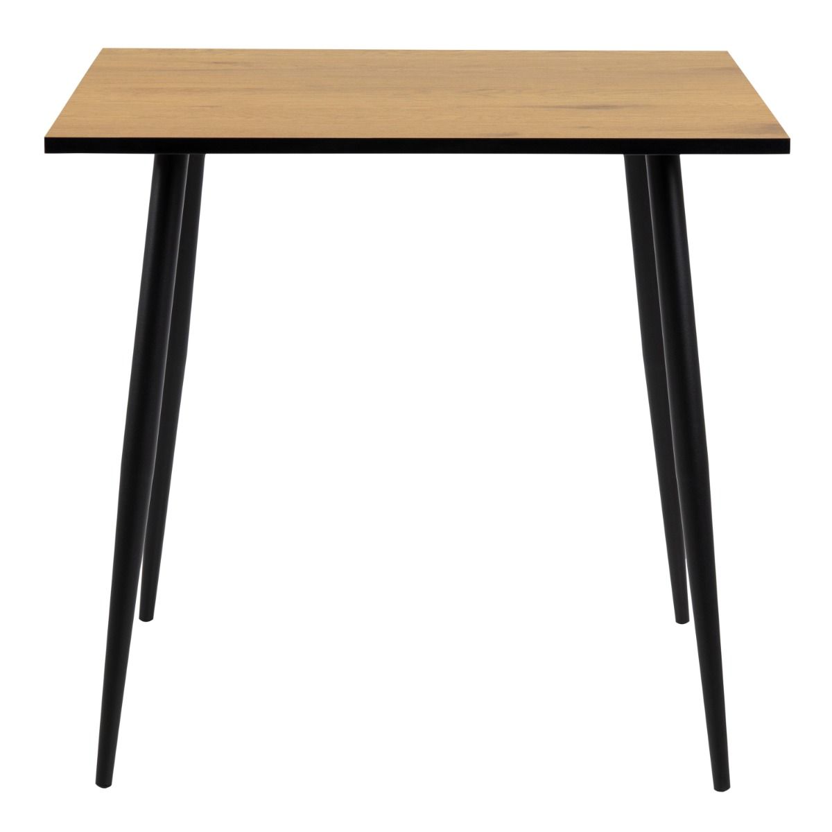 Wooden Dining Table for 4 People Square With Black Legs - Wilma