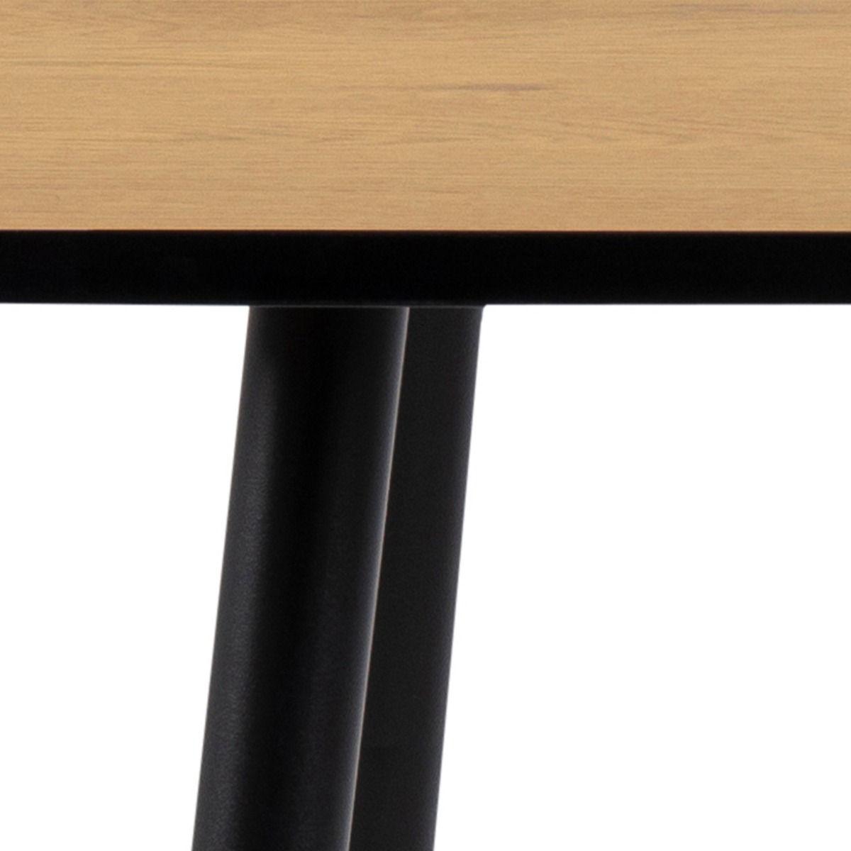 Wooden Dining Table for 4 People Square With Black Legs - Wilma