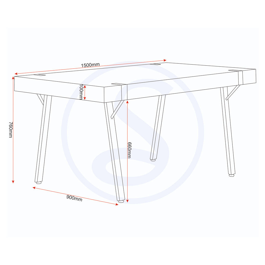 Wooden Dining Table for 4 People - Treviso