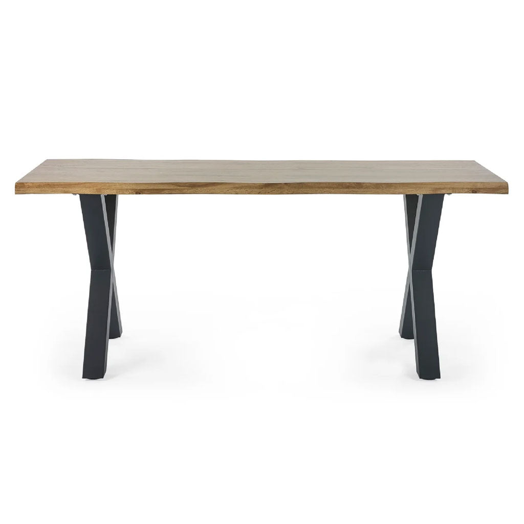 Wooden Dining Table for 4 People With Black Legs - Harvey