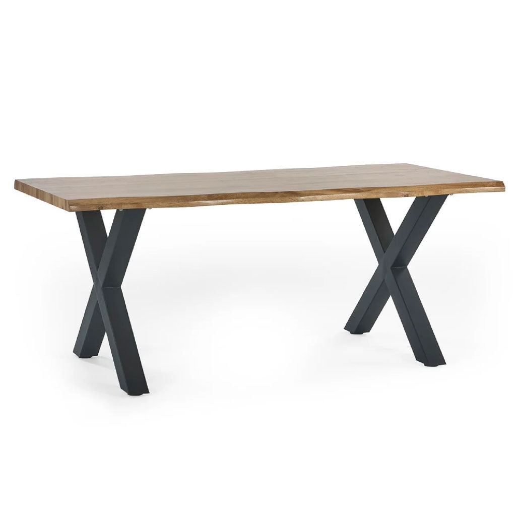 Wooden Dining Table for 4 People With Black Legs - Harvey