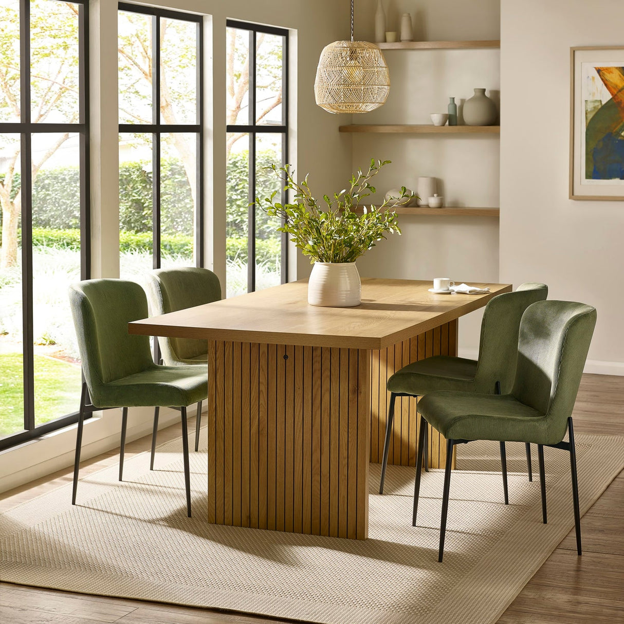 Wooden Dining Table for 4 to 6 People Rectangular - Arundel