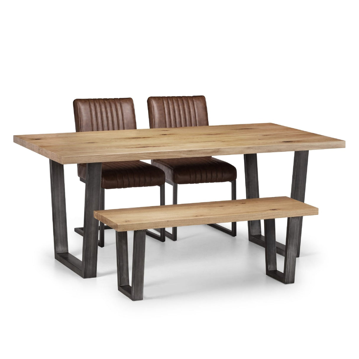Wooden Dining Table for 4 to 6 People Rectangular - Brooklyn