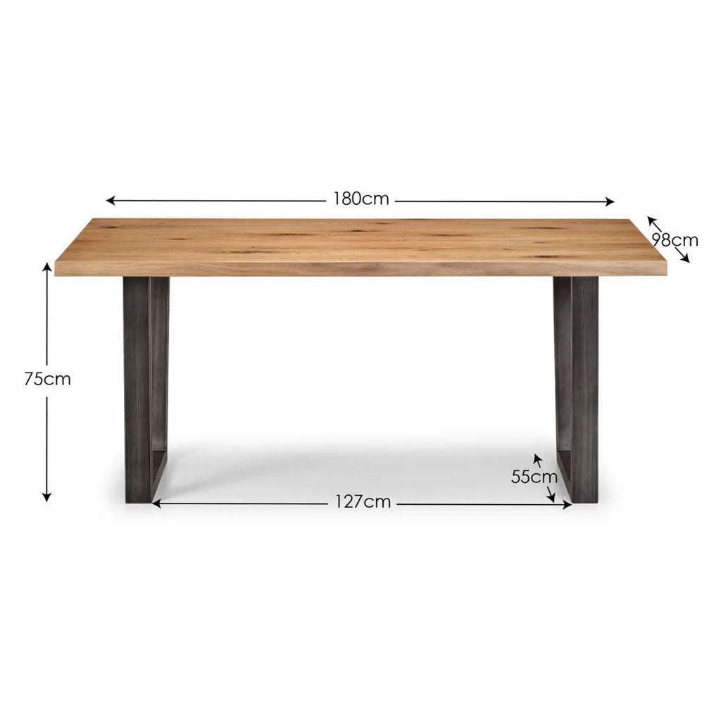 Wooden Dining Table for 4 to 6 People Rectangular - Brooklyn
