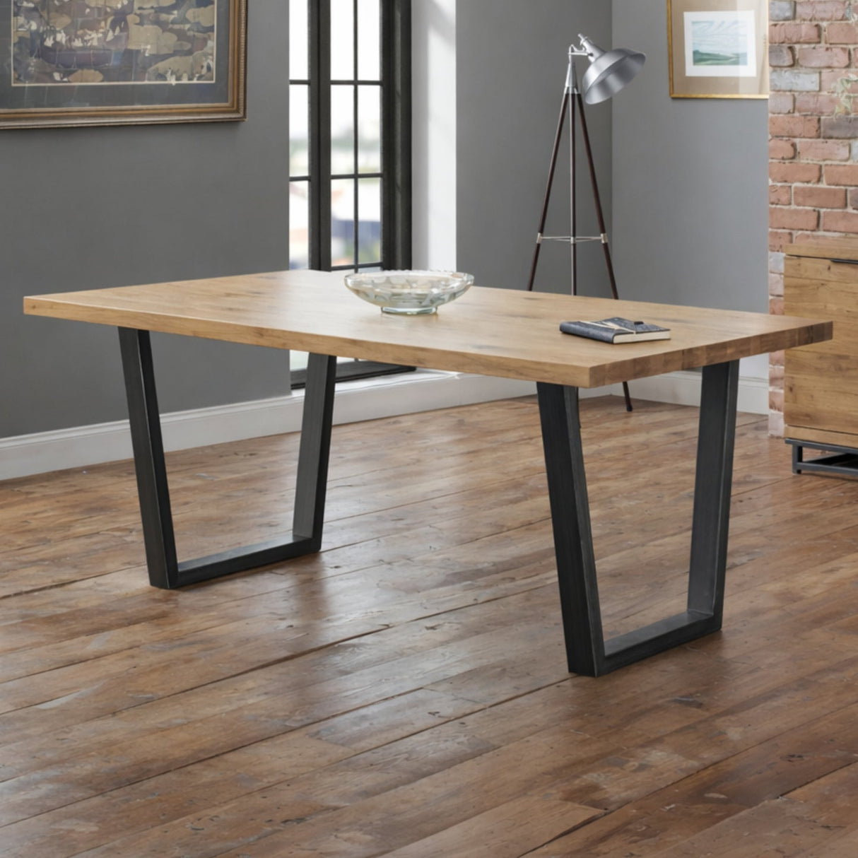 Wooden Dining Table for 4 to 6 People Rectangular - Brooklyn