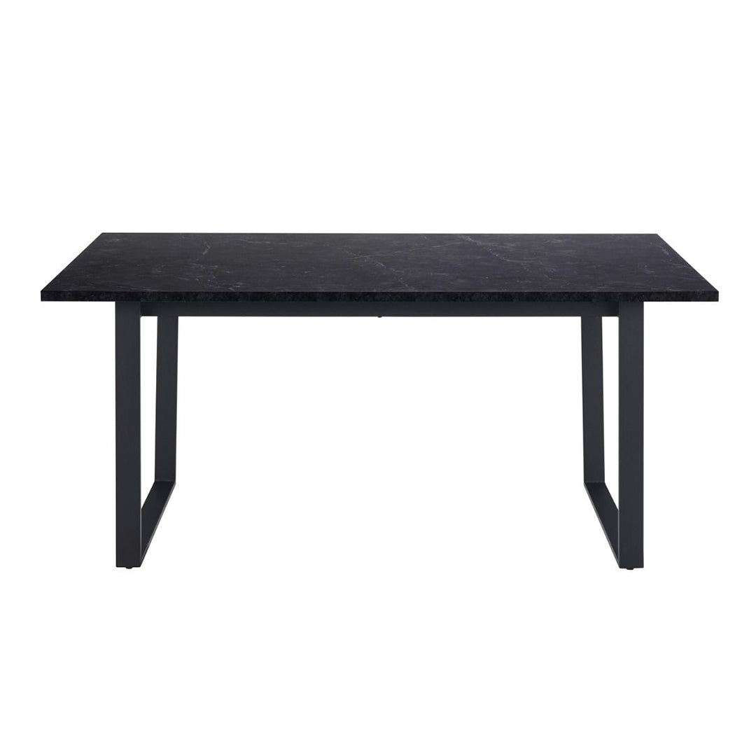 Wooden Dining Table for 4 to 6 People Rectangular in Marble Effect - Amble