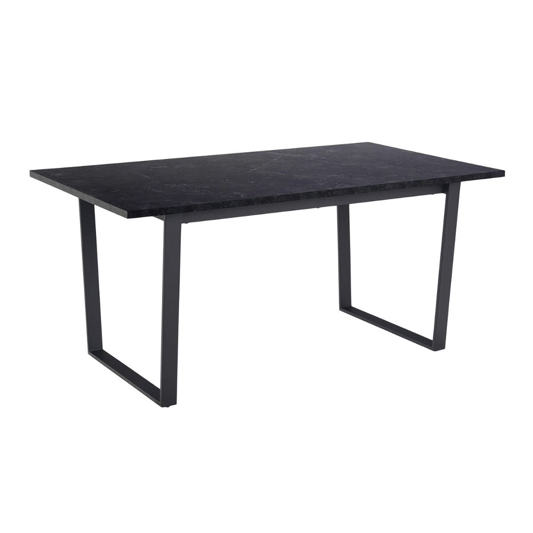 Wooden Dining Table for 4 to 6 People Rectangular in Marble Effect - Amble