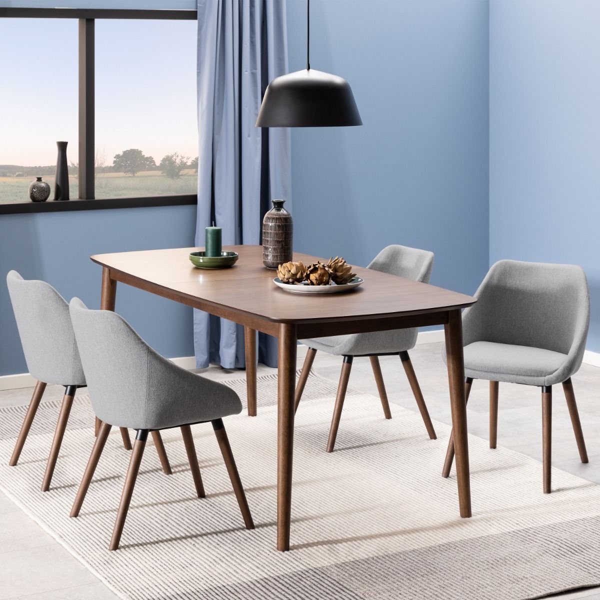Wooden Dining Table for 4 to 6 People Rectangular - Montreux