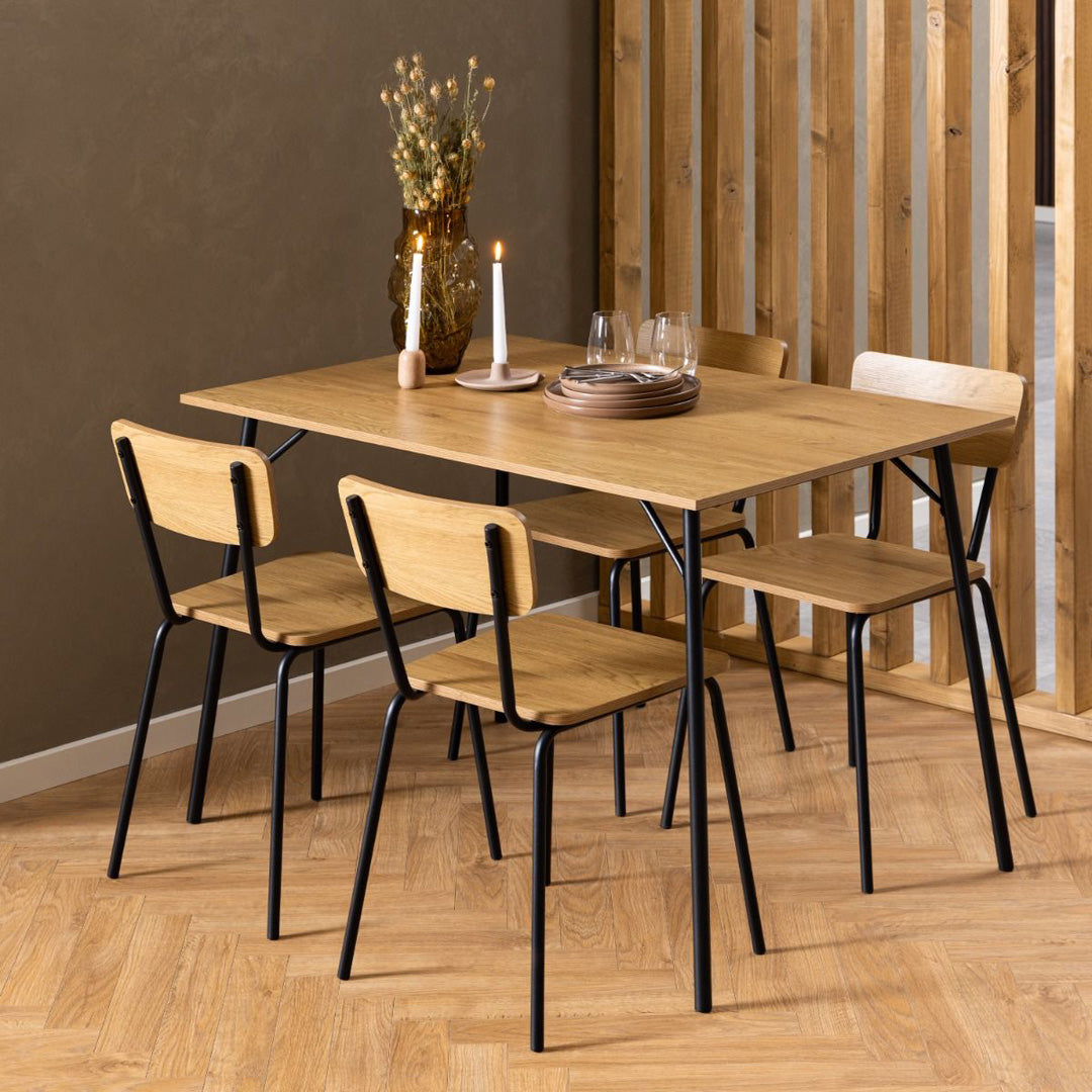 Wooden Dining Table for 6 People Rectangular - Peru