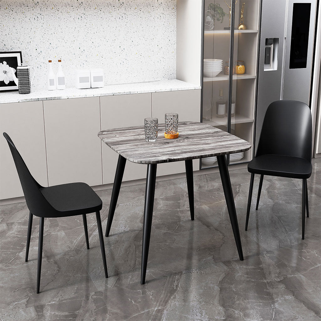 Wooden Dining Table in Grey Sonoma Oak Square With 2 Duo Chairs - Aspen