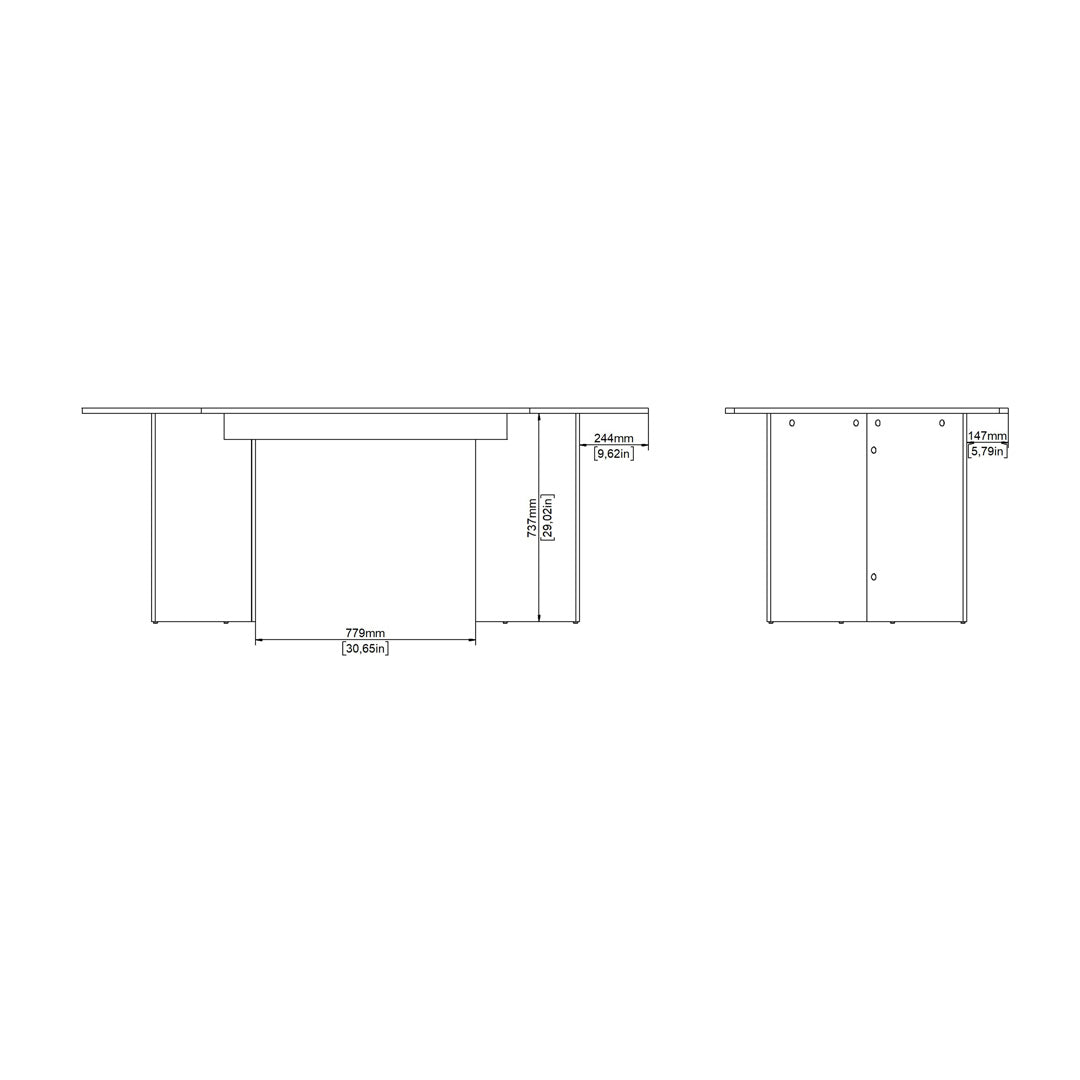 Wooden Dining Table in Oval for 4 People - Family
