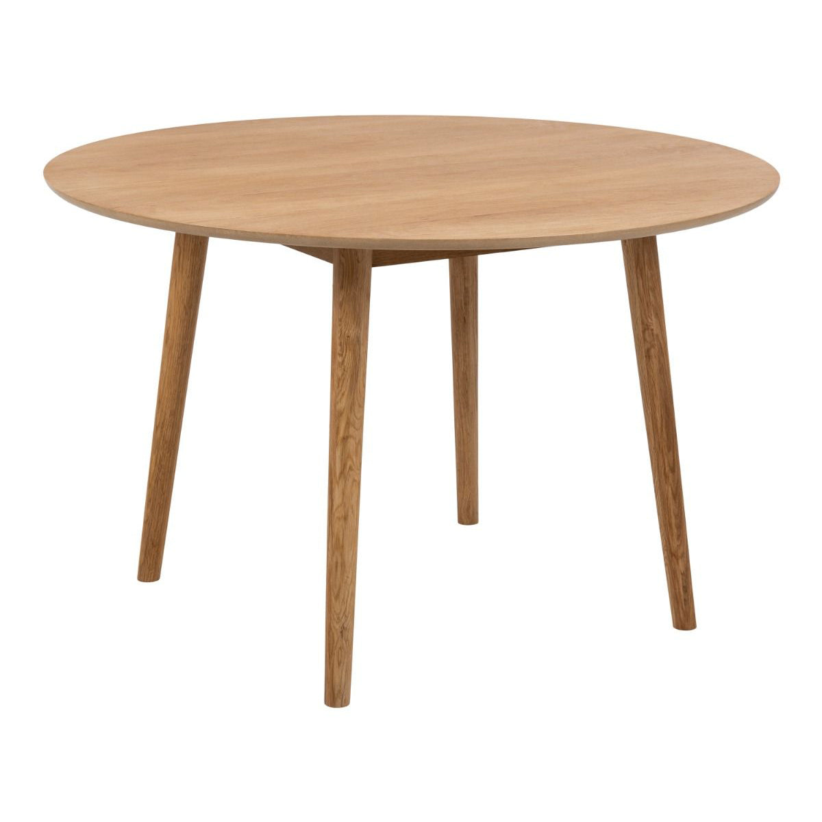 Wooden Dining Table Round With 4 Femke Olive Green Dining Chairs - Nagano