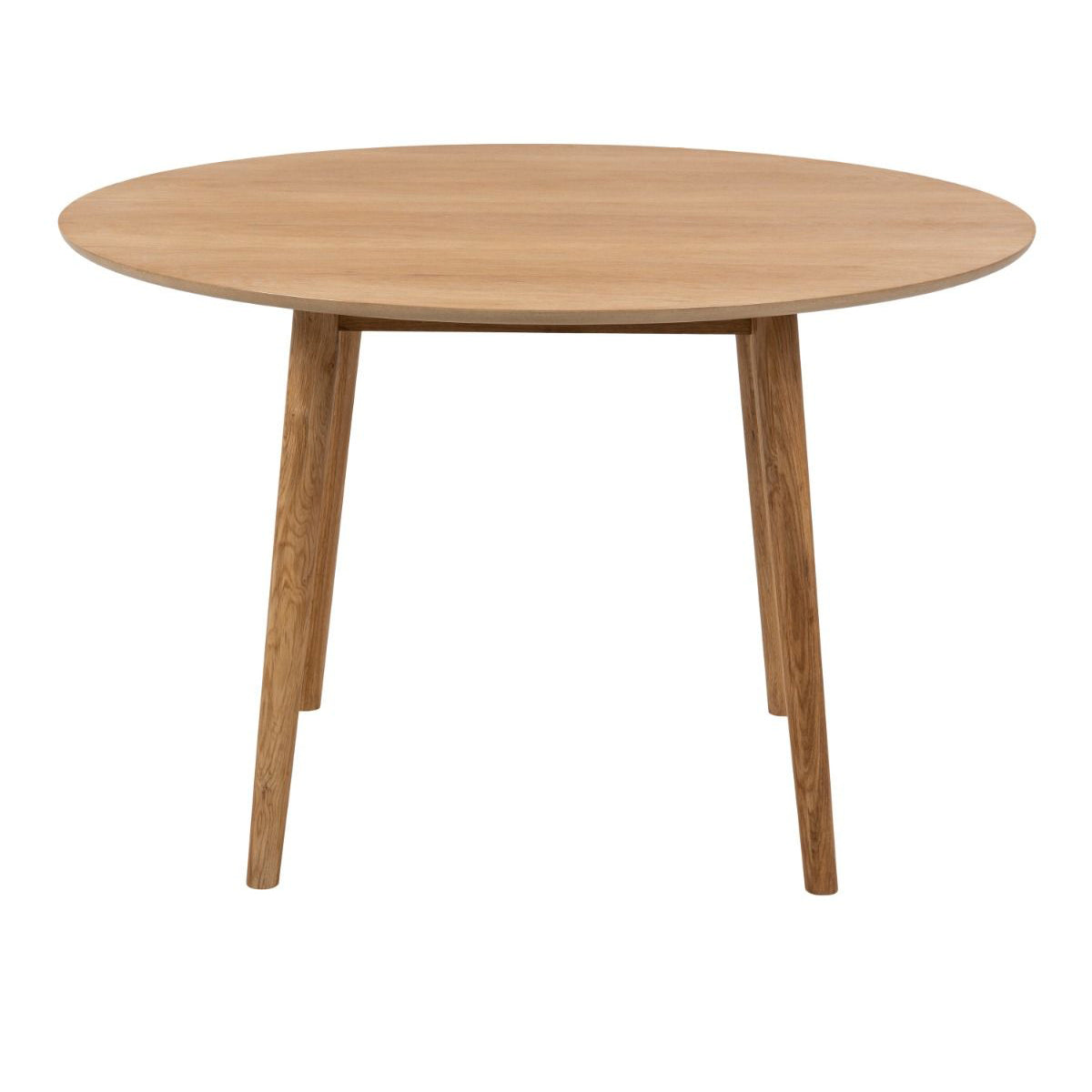 Wooden Dining Table Round With 4 Femke Olive Green Dining Chairs - Nagano