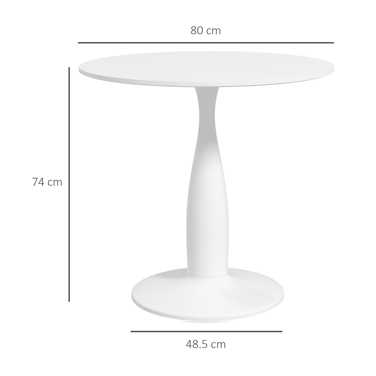 Wooden Dining Table Round for 4 People - Velmora