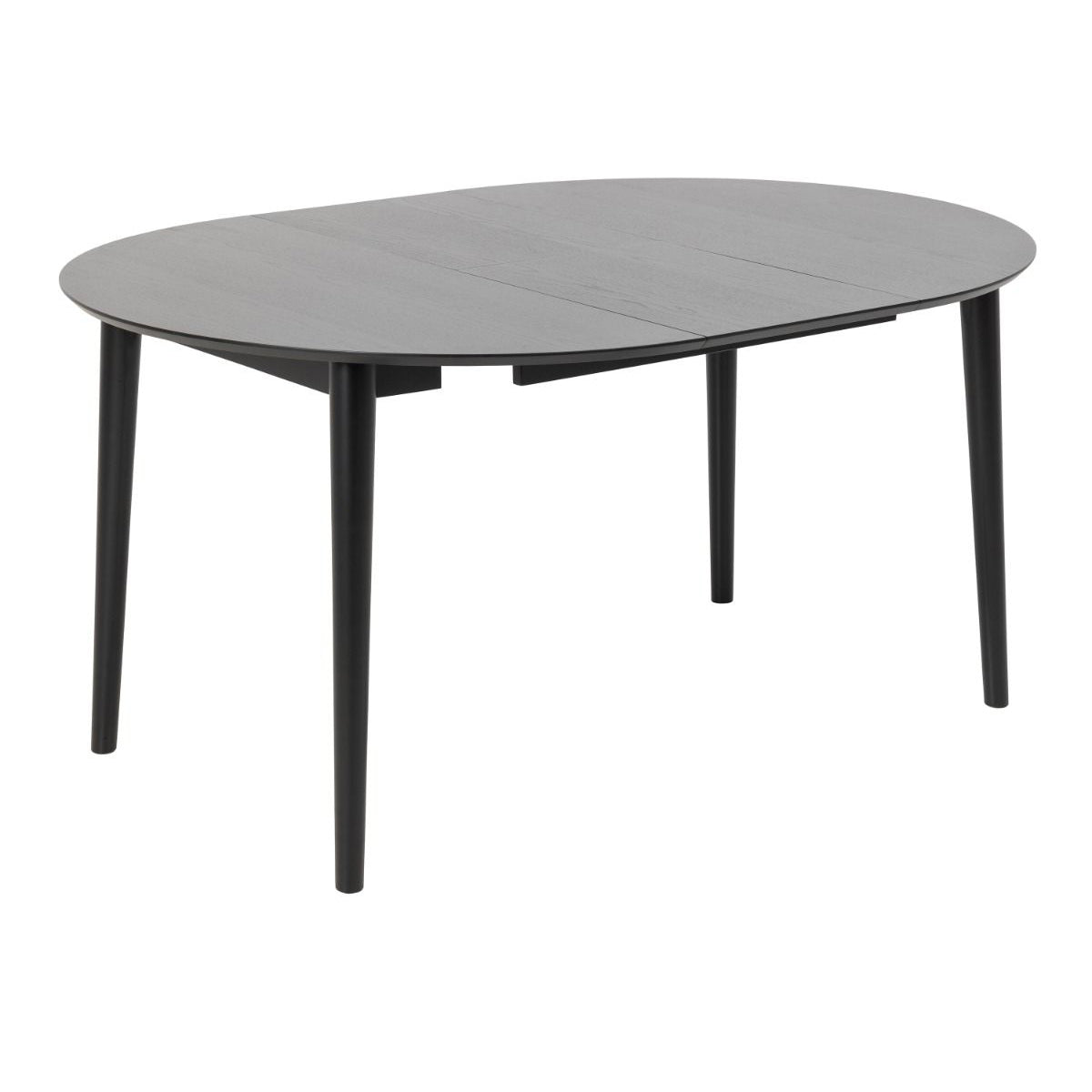 Wooden Dining Table Round Extending With 4 Cassandra Black Dining Chairs - Montreux