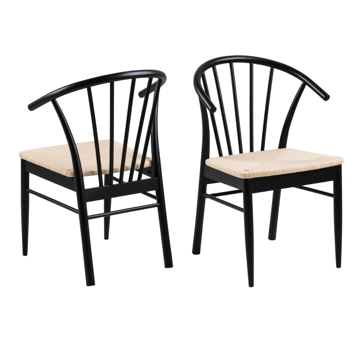 Wooden Dining Table Round Extending With 4 Cassandra Black Dining Chairs - Montreux