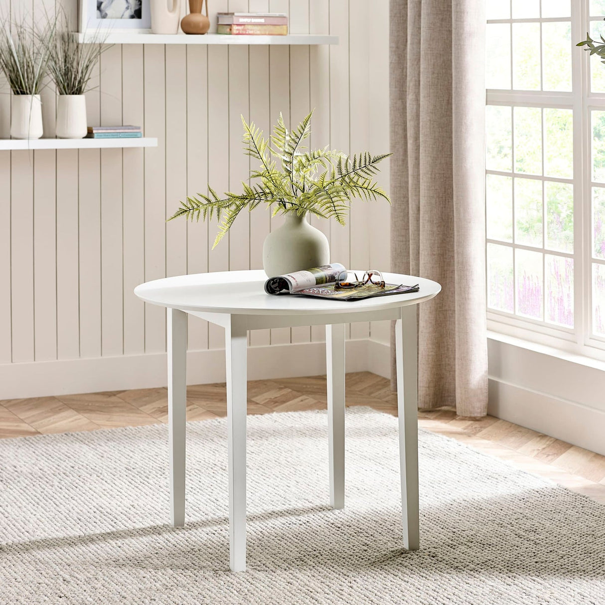 Wooden Dining Table Round With 4 Chairs - Orwell