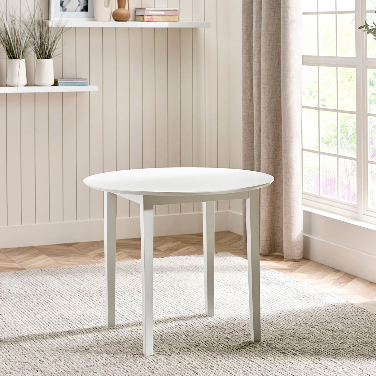 Wooden Dining Table Round With 4 Chairs - Orwell