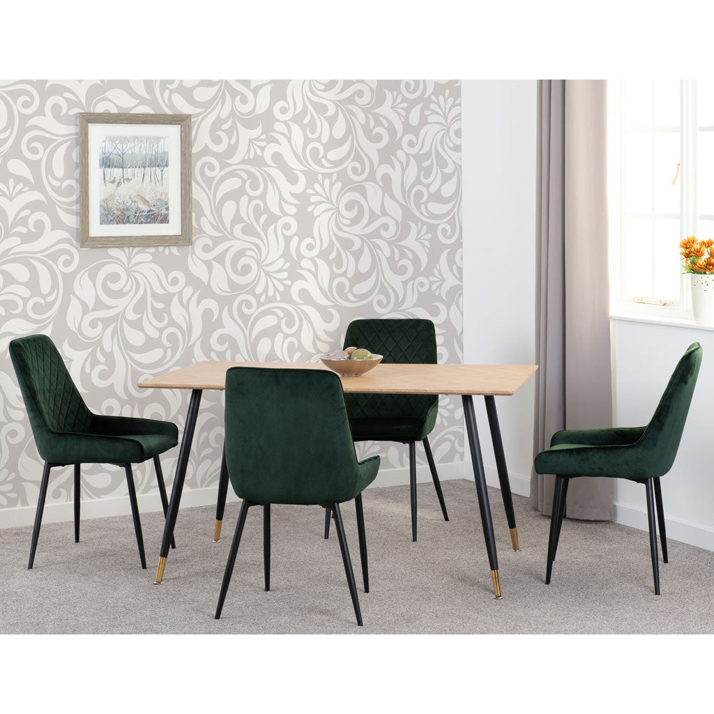 Wooden Dining Table With 4 Avery Dining Chairs - Hamilton