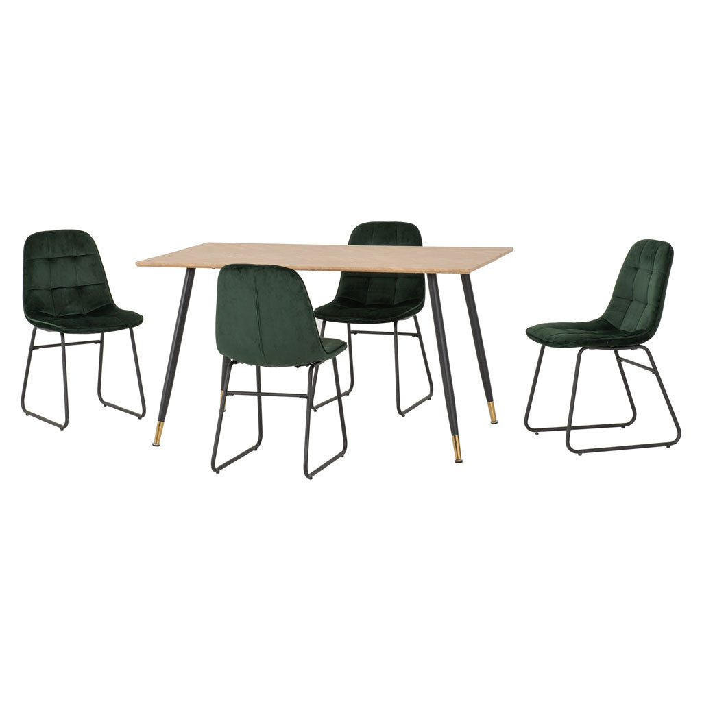 Wooden Dining Table With 4 Lukas Dining Chairs - Hamilton