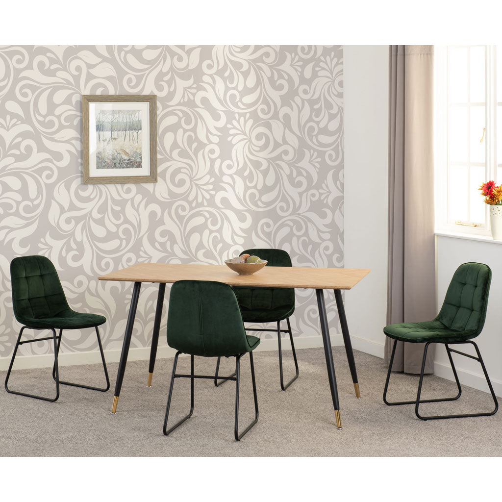 Wooden Dining Table With 4 Lukas Dining Chairs - Hamilton
