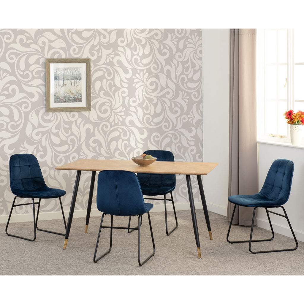Wooden Dining Table With 4 Lukas Dining Chairs - Hamilton