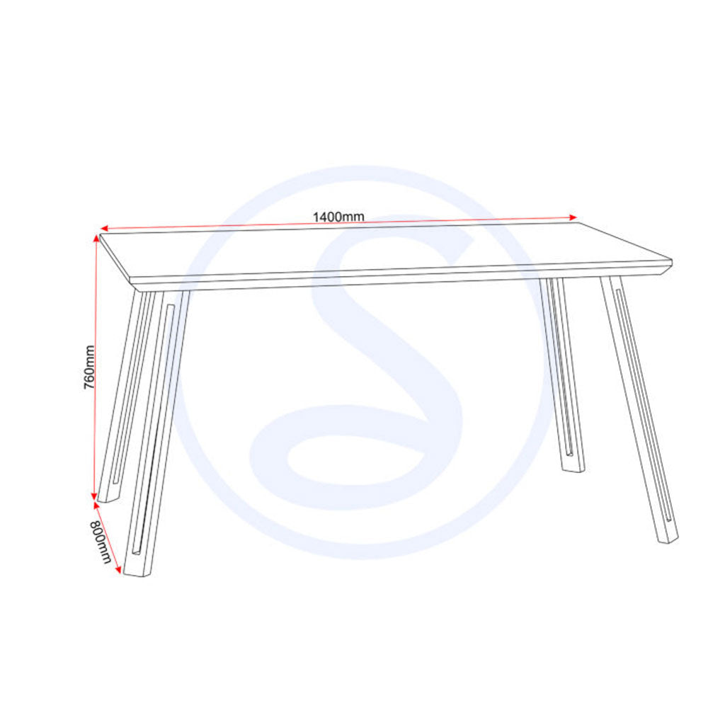 Wooden Dining Table Straight Edge With 4 Brown Dining Chairs - Quebec