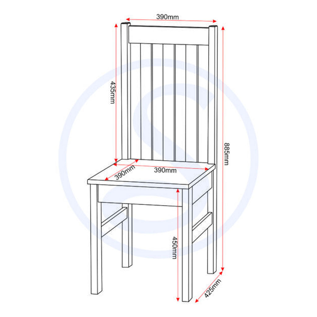 Wooden Dining Table With 2 Dining Chairs - Ludlow