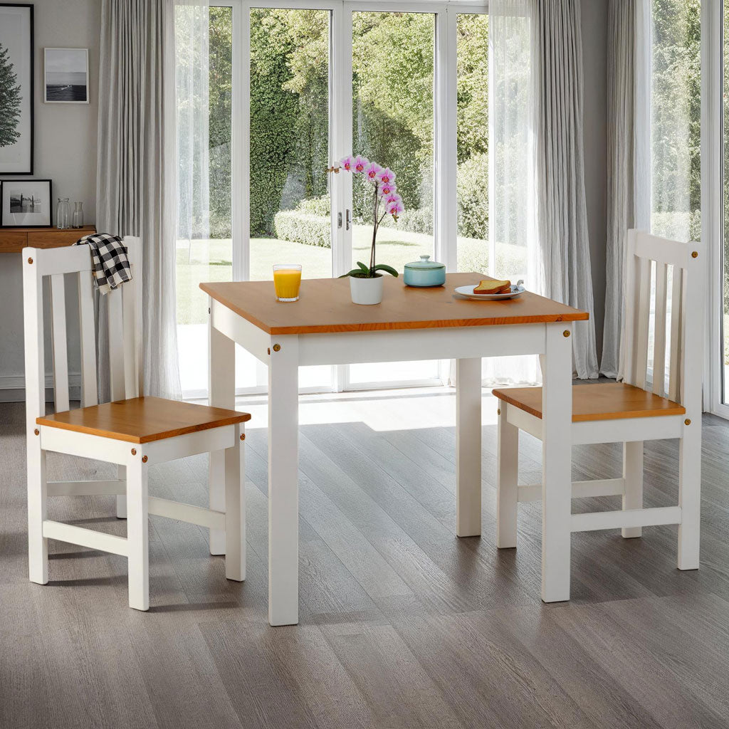 Wooden Dining Table With 2 Dining Chairs - Ludlow