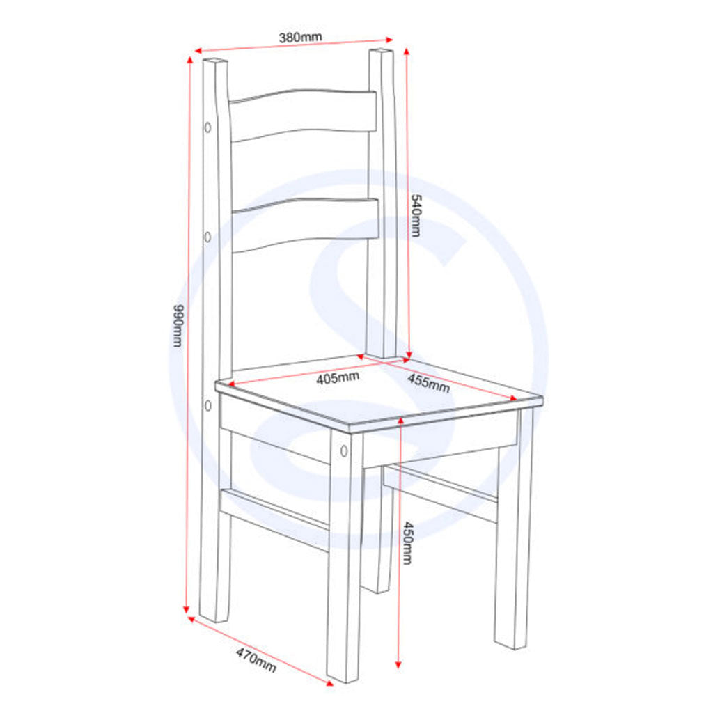 Wooden Dining Table With 2 Dining Chairs - Rio